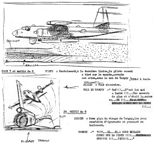 Charlier - Croquis scnario - Tanguy et Laverdure