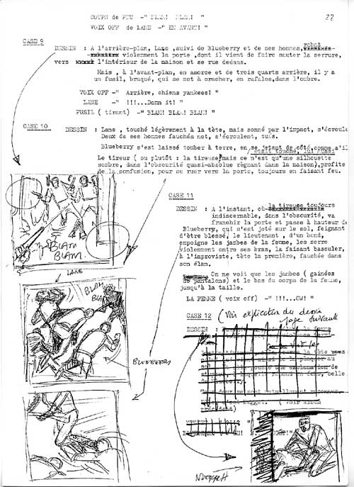 Charlier - Croquis scnario - Blueberry
